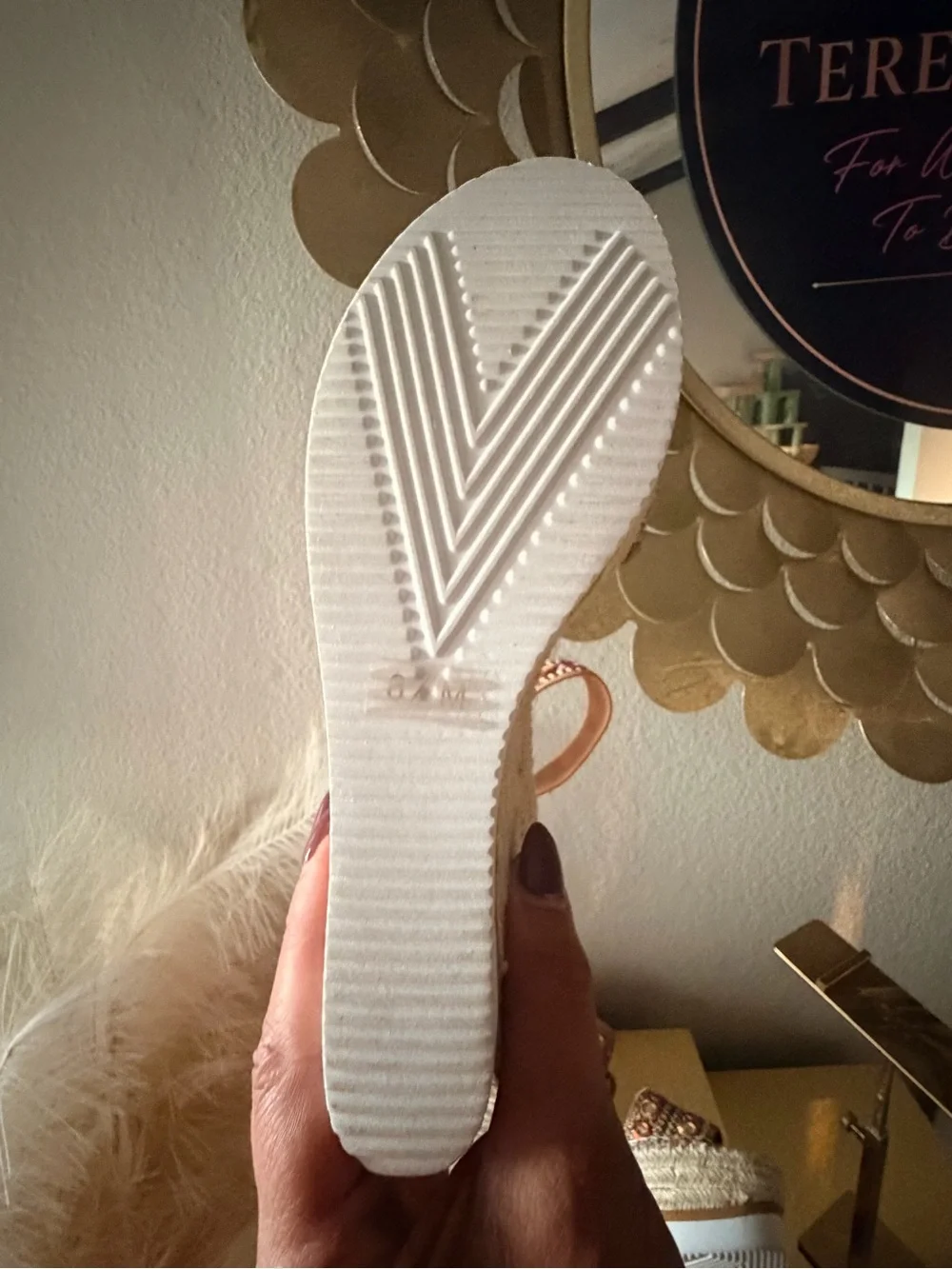 Van Eli Embellished Espadrille Wedge Sandals Ankle Strap Size 6.5M